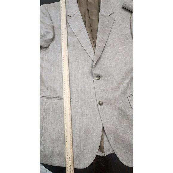 JOS A BANK SIGNATURE SILK/CAMEL HAIR HERRINGBONE SPORT COAT BLAZER MEN 44R - Picture 10 of 10